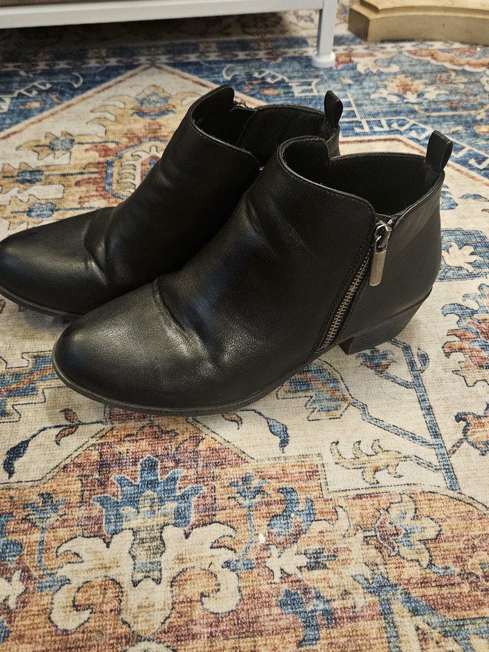 Sonoma Black Side-Zip Leather-Look Ankle Booties